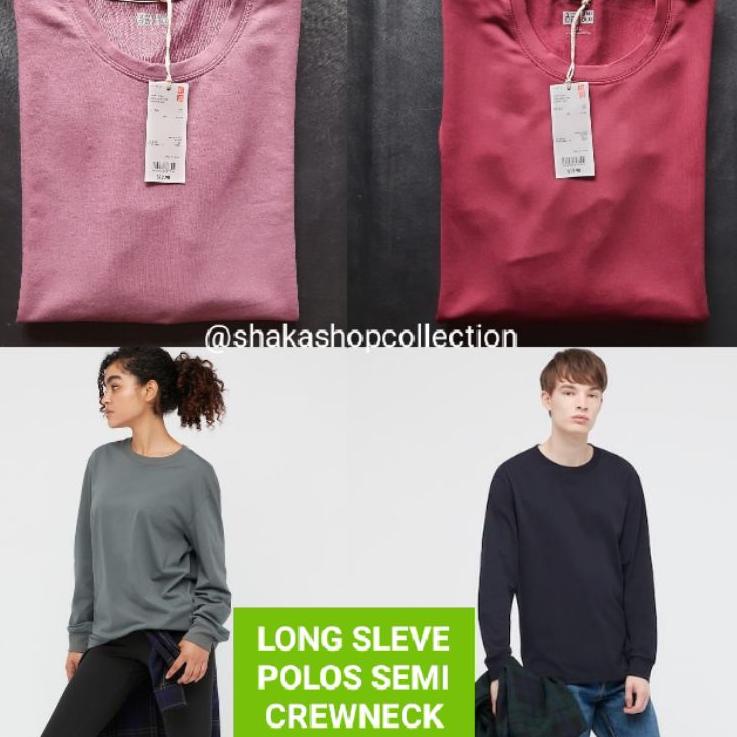 #sale (Unisex) Kaos UNIQLO logo bordir /UNIQLO men O neck / t-shirt UNIQLO long Sleeve CW63 63