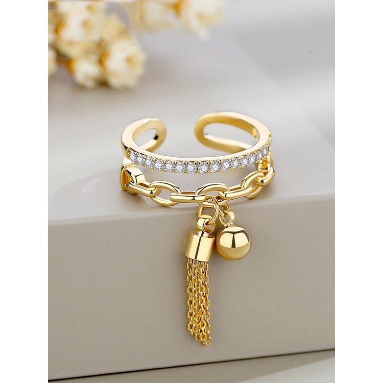 Perhiasan Cincin Liontin Bintang Cubic Zirconia Mutiara Imitasi Warna Emas Silver Gaya Klasik Untuk Wanita