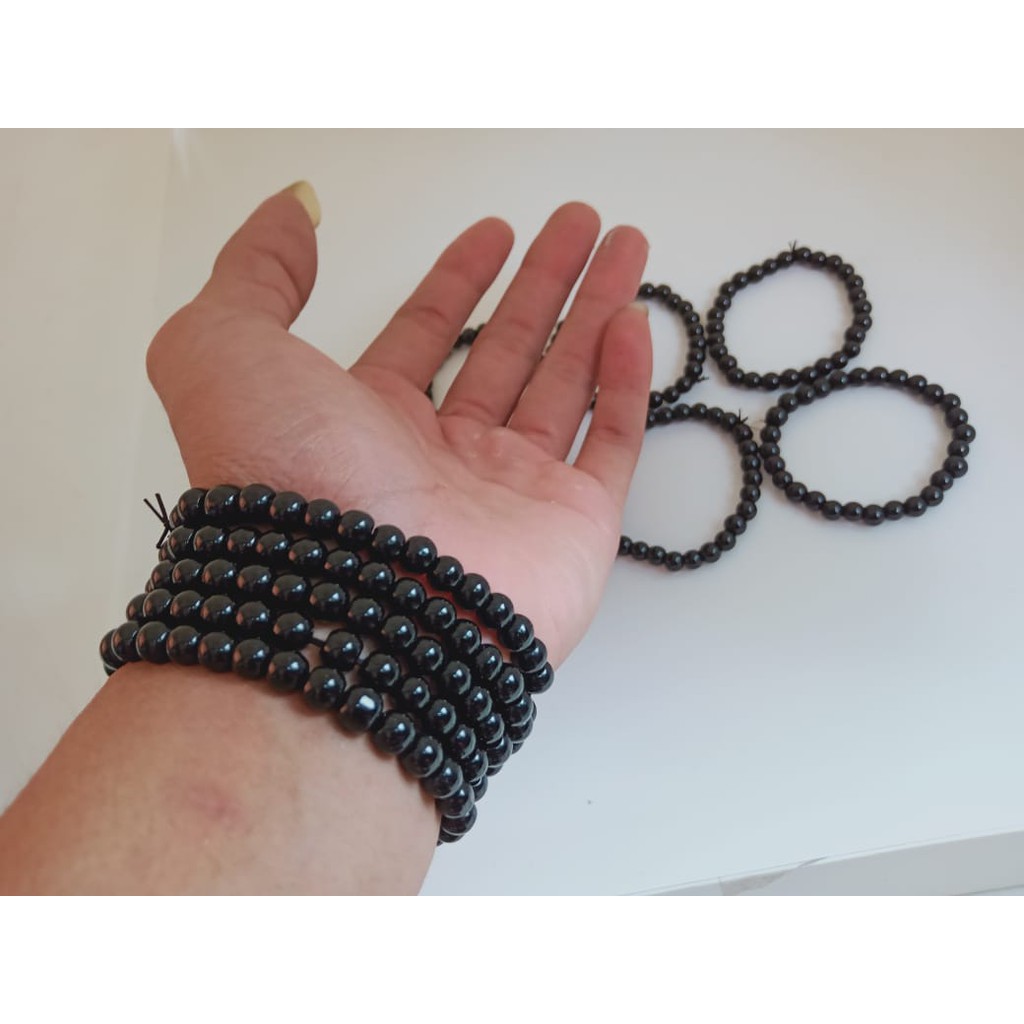 Gelang Batu Pria Wanita Hitam Black Murah