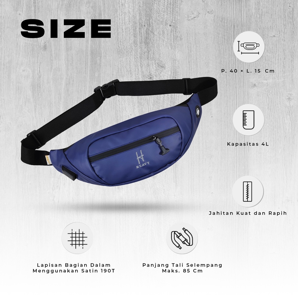 Obelix Waist Bag Heavy original waterprooff USB - Tas pinggang tahan air - Tas Pria