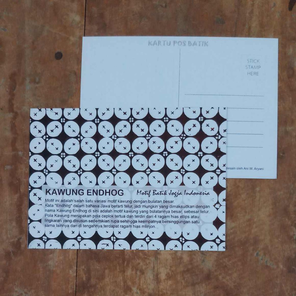 

KARTU POS BATIK POSTCARD MOTIF KAWUNG ENDHOG