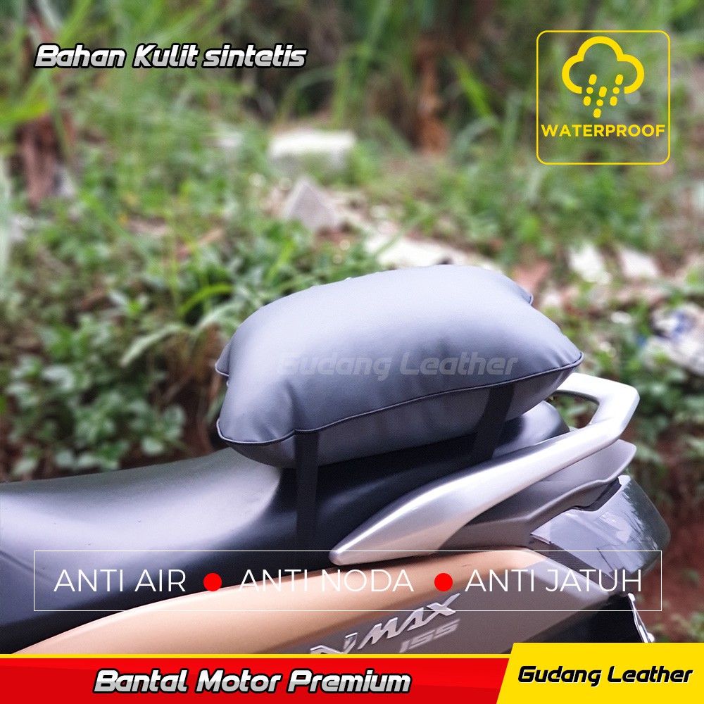 Bantal Motor Waterproof Premium / Bantal Mudik - Abu