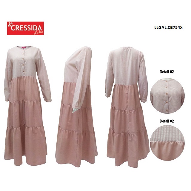 gof CRESSIDA GAMIS Fashion Muslim Dress Muslimah Gamis Wanita Polos Motif Bagus Original Kekinian-X