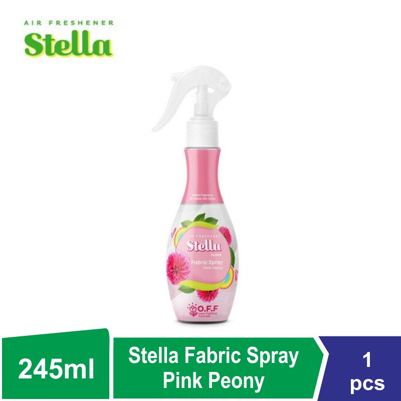 Stella Fabric Spray Pink Peony Penghilang Bau Kain 200ml + 45ml