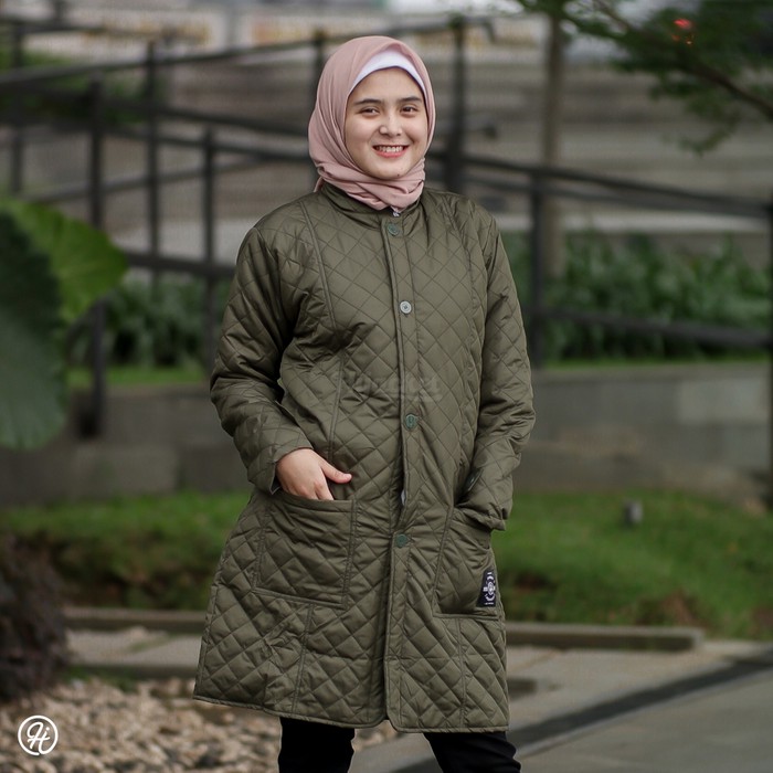 JAKET WANITA MUSLIMAH HIJACKET® BELVA ORIGINAL JAKET HIJABER INDONESIA-SEAWEED