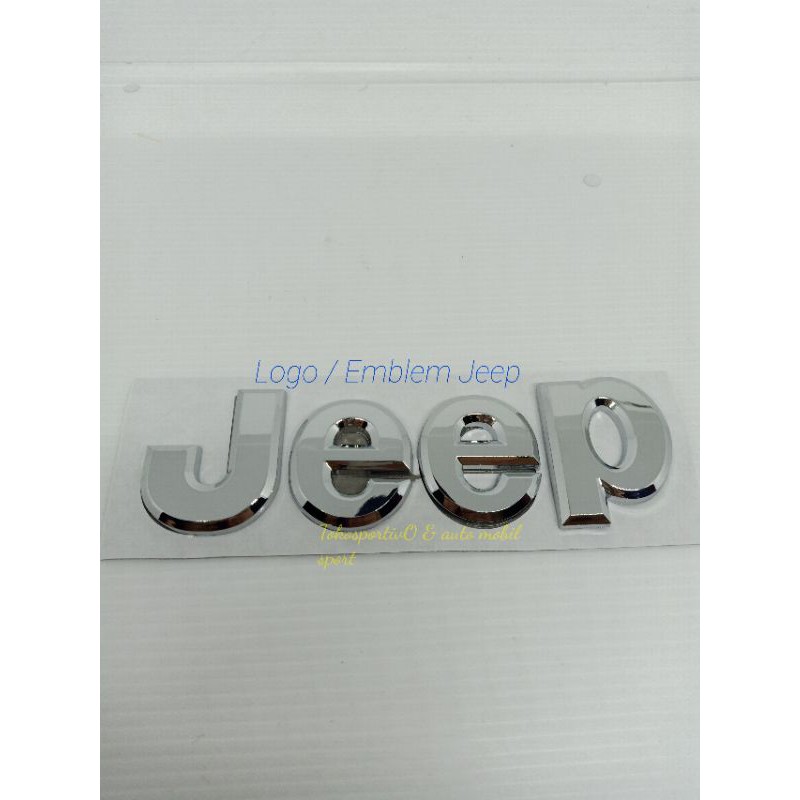 Logo Emblem stiker huruf Lambang tulisan Jeep chrome model pisah