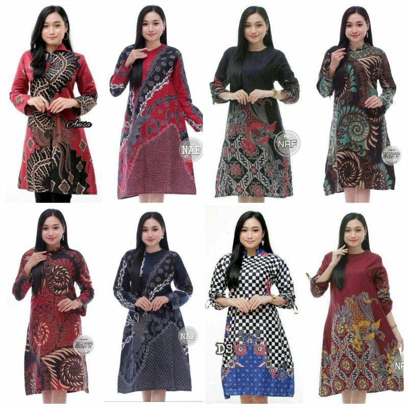 M-L-XL-XXL Batik Tunik wanita ASJ SA HRB026 Kenongo Pekalongan Sogan Tulis