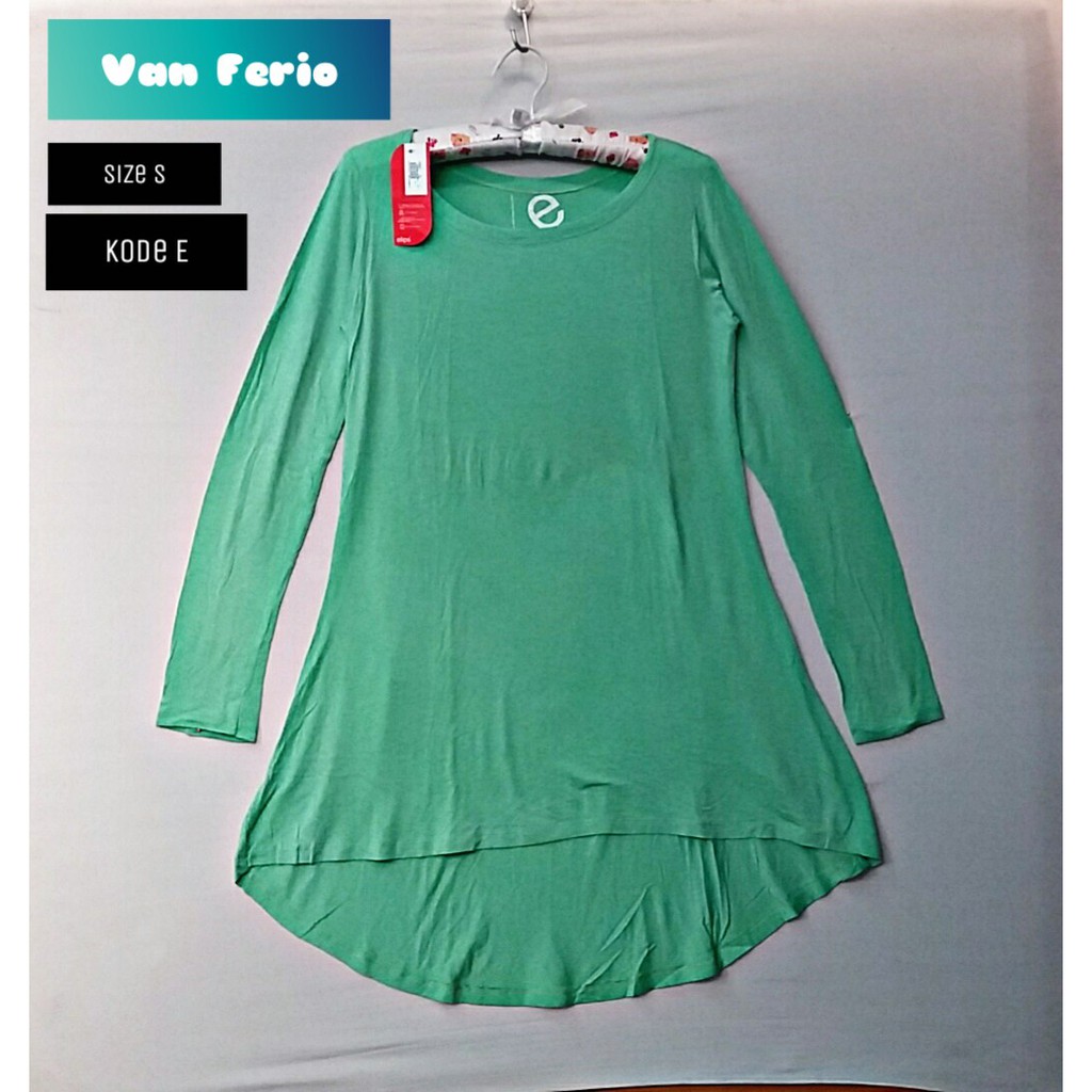 Blouse Tunik Polos Wanita Hijau Rijek BS Kode E