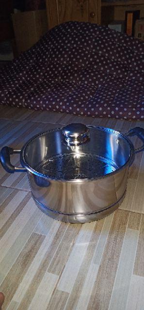 Dandang Steamer Kukusan Stainless Muliya Tutup Kaca 24 Cm