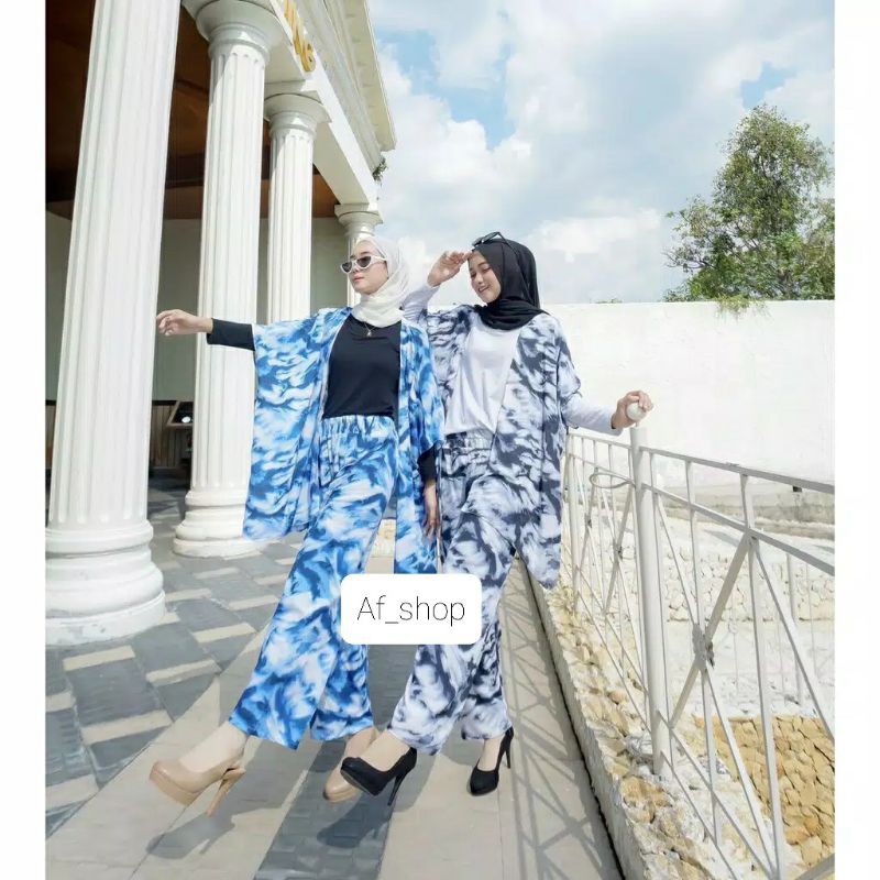 CLARA SET 2 in 1 | SETELAN BAJU BANGKOK WANITA | SETELAN WANITA MOTIF ABSTRAK PREMIUM