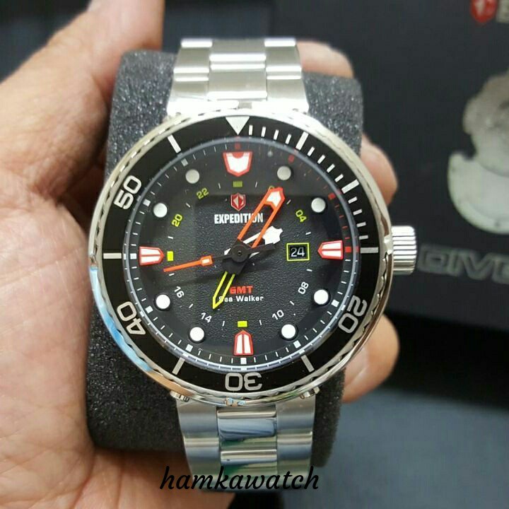 jam tangan / Watch_Id pria expedition original e6727 diver silver black