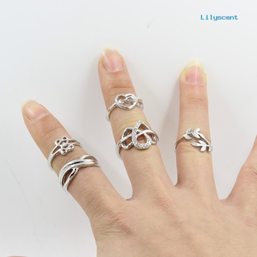 5pcs / Set Cincin Knuckle Midi Untuk Wanita