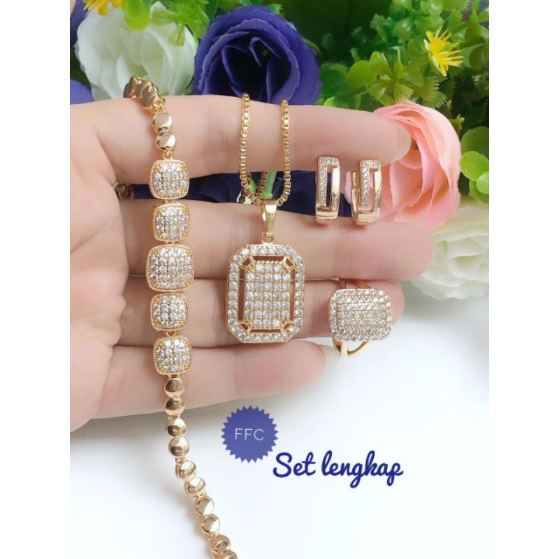 [Xuping] perhiasan set imitasi gelang rantai berlian gold xuping 270221