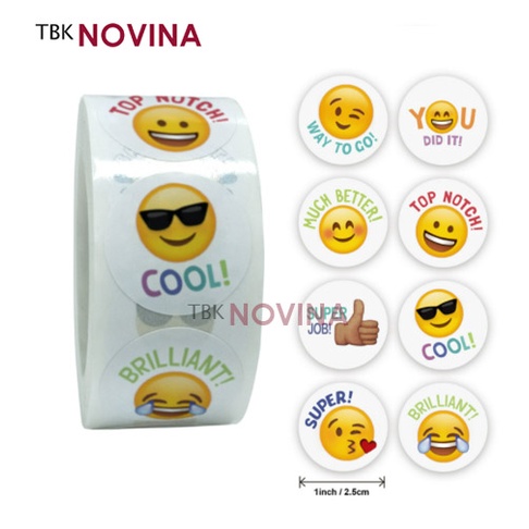 [KODE 119] Stiker EMOJI / Label Segel Thank You (10 pcs)