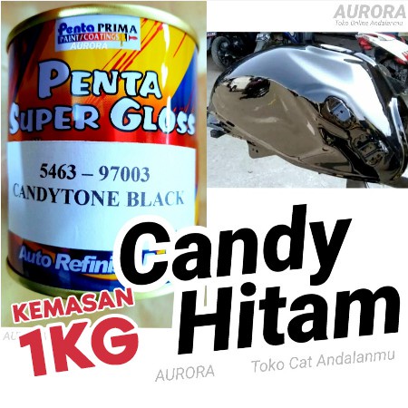 Cat Hitam Candy Tone Black 1Kg Penta Super Gloss Candytone Transparan Candi Cenditon Transfaran