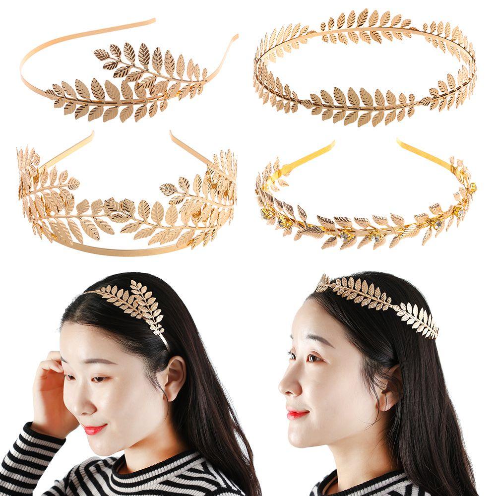 Golden Leaf Tiara Crown Headbands Hair Combs Hair Jewelry