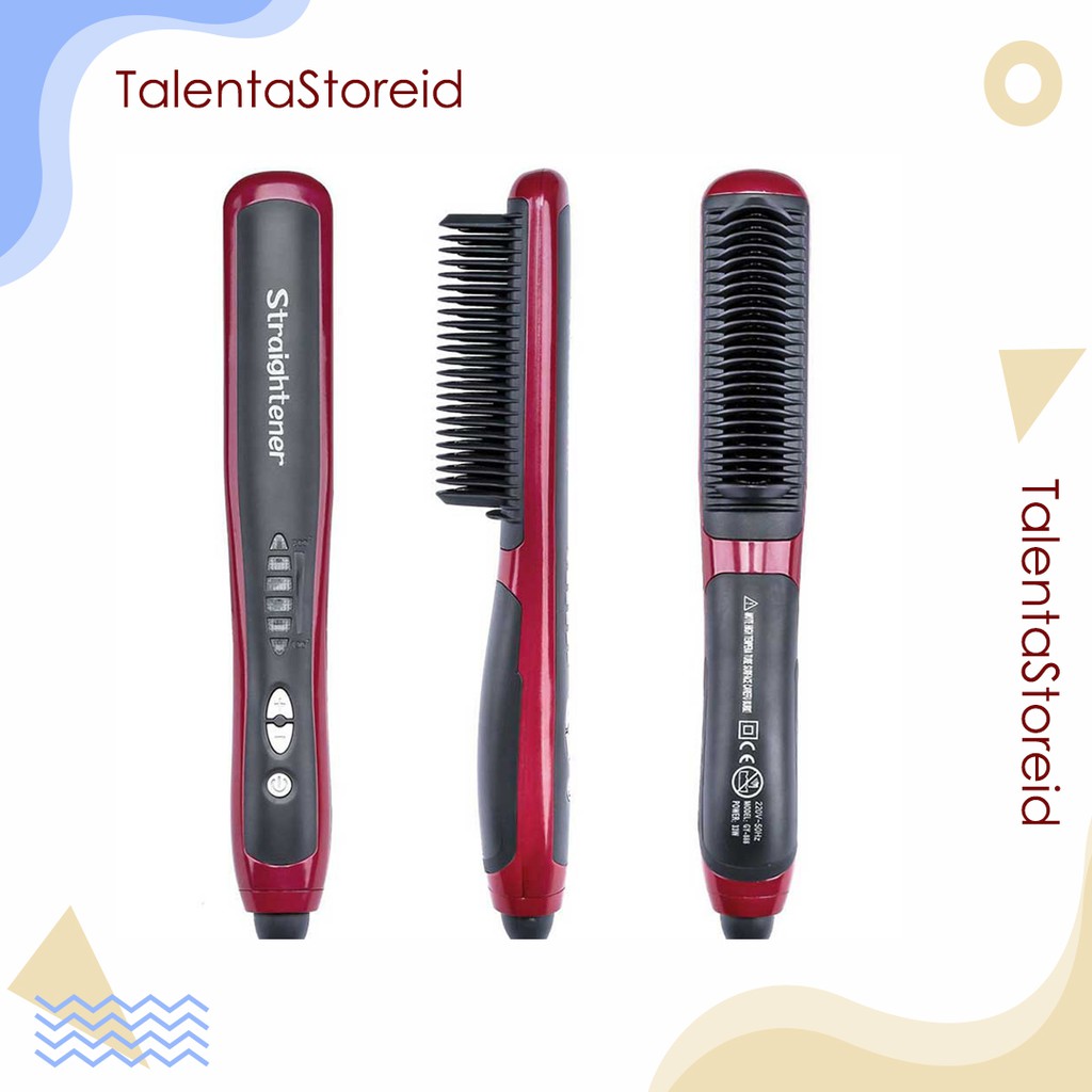 Catok 2in1 Fast Hair Straightener &amp; Curly Catok Sisir Pelurus dan Keriting Rambut dengan Temperatur Suhu