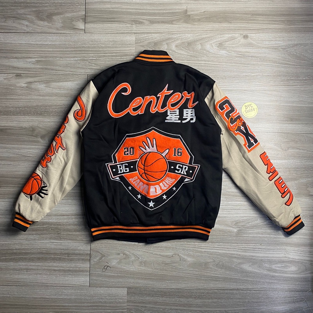 JAKET PRIA WANITA BASEBALL BOMBER VARSITY ORIGINAL BGSR spesial art CENTER BASKET - JACKET VINTAGE VARSITY OVERSIZE