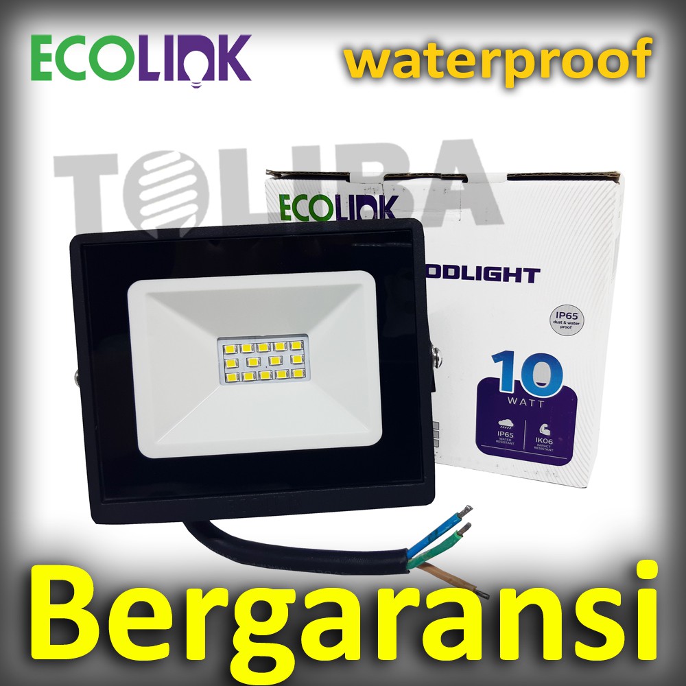 lampu sorot led ecolink 10w 10watt floodlight outdoor lampu tembak kap sorot anti air waterproof sni