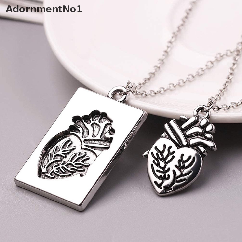 (AdornmentNo1) 2pcs / set Kalung Rantai Liontin Puzzle Anatomi Jantung Untuk Pasangan / Pria / Wanita