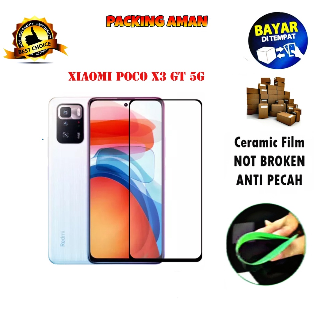 Tempered Glass Xiaomi Poco X3 GT FULL COVER FULL SCREEN Ceramic Film Anti Gores