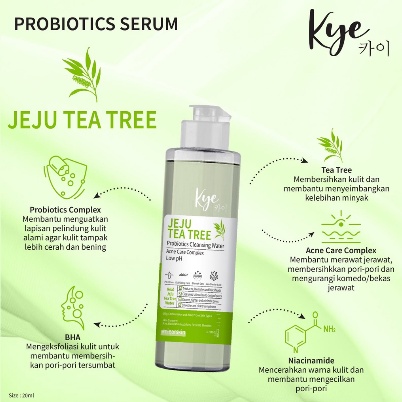 ⭐BAGUS⭐ KYE PROBIOTICS CLEANSING WATER 200ML | White Peony Jeju Cica Tea Tree