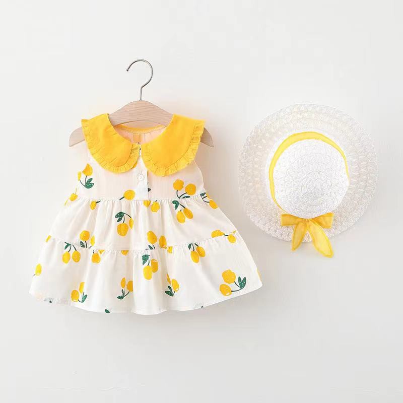 DRESS+TOPI IMPORT/DRESS ANAK PEREMPUAN 1thn-4thn SKU0009