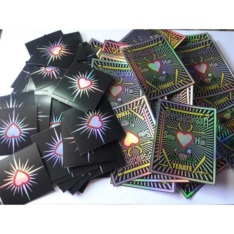 

{SPESIAL PSHT} Stiker Printing HOLOGRAM Lambang Logo PSHT Hati Bersinar Printing setiker Hati