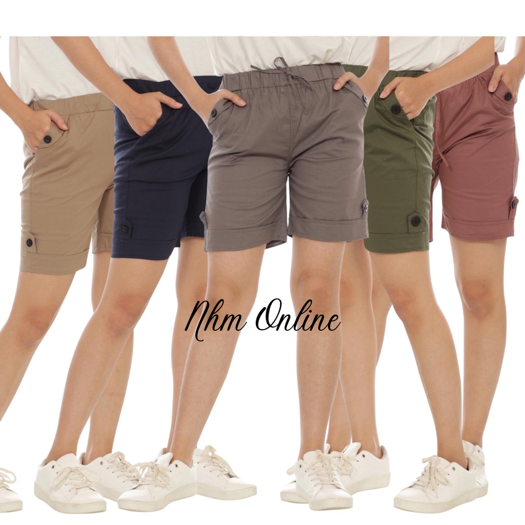 HotPants JUMBO dan Standar,  Celana Pendek Wanita Katun Stretch Anti Begah