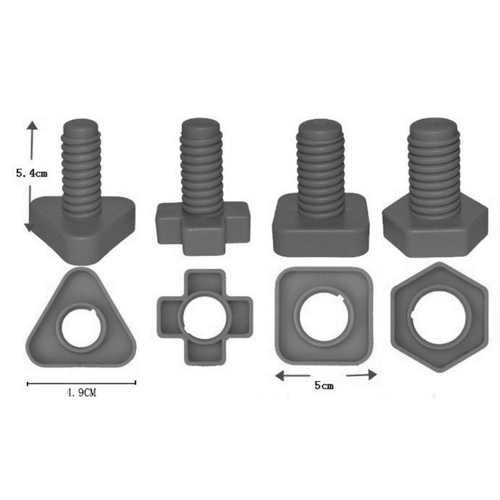 NEEDWAY Mainan Sekrup 4pasang Mur Sekrup Plastik Induk-Anak Kids Gift Children Kid Balok
