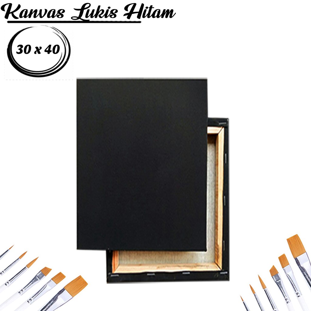 

Kanvas Lukis Hitam 30 X 40 Stretched Canvas Medium Texture
