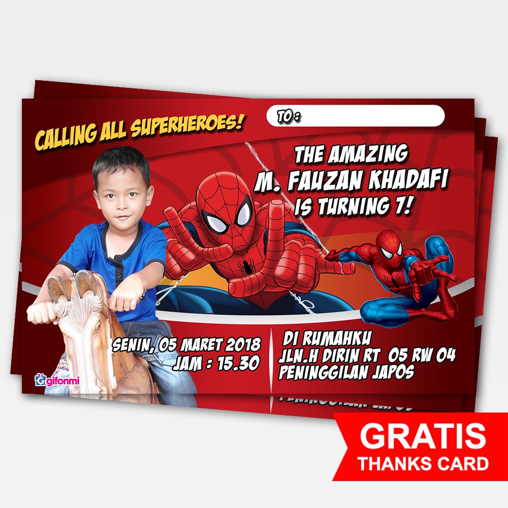 4400 Koleksi Contoh Undangan Ulang Tahun Spiderman HD Terbaru