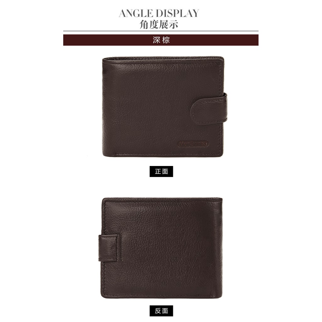 [Original] Men Bense Dompet Lipat Kancing Kulit Sapi Pria Men's Wallet Genuine Leather Import