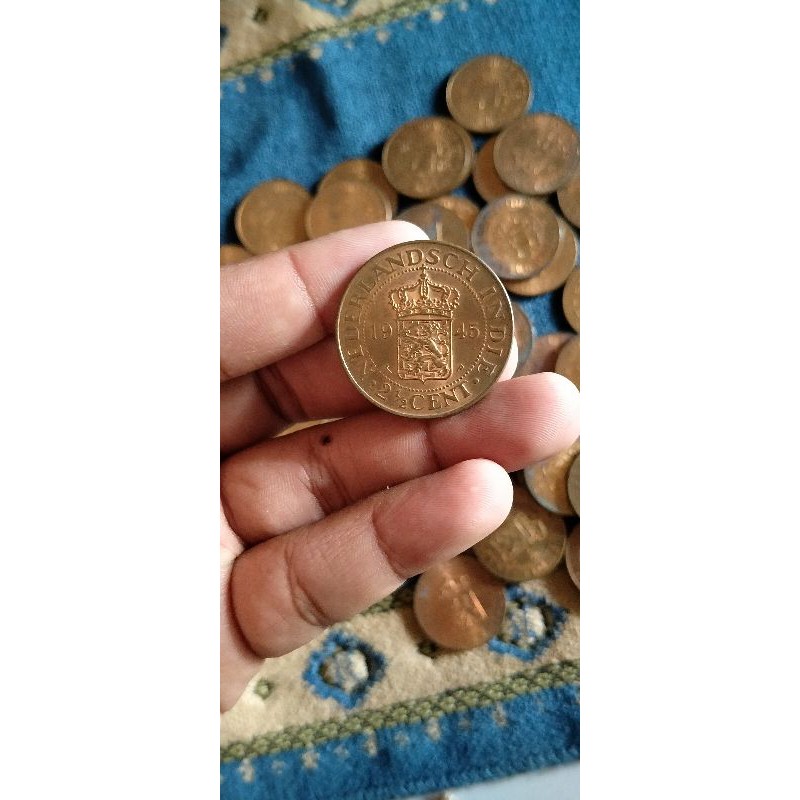 Uang Koin Kuno Nederlandsch Indie Cent 1945