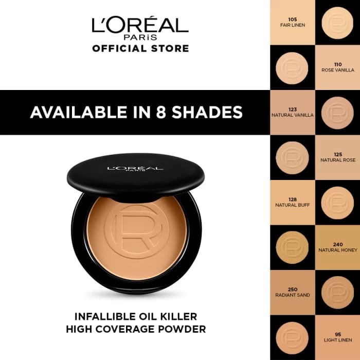 L'OREAL inflallible oil killer high coverage powder / bedak padat L'oreal