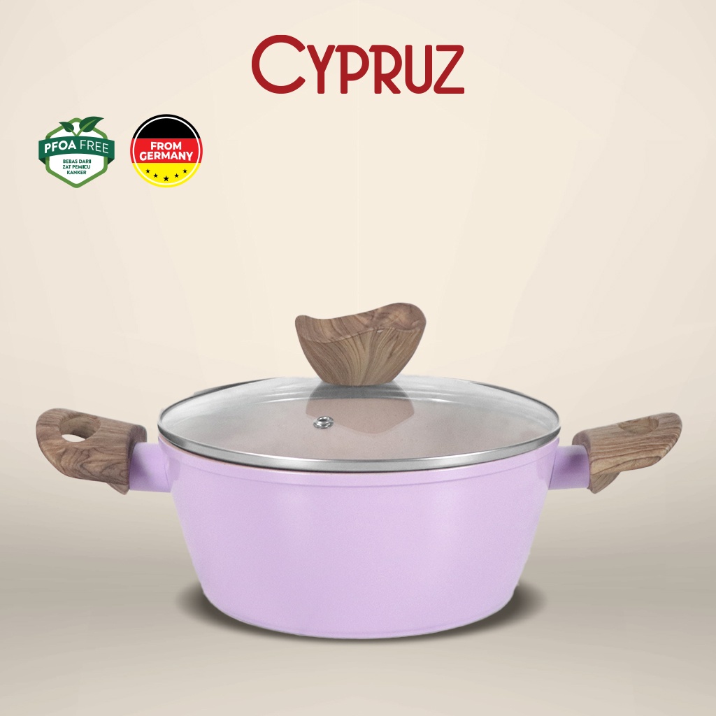 Cypruz Color Marble Panci Anti Lengket + Tutup / Casserole Pan w/ Lid
20 cm