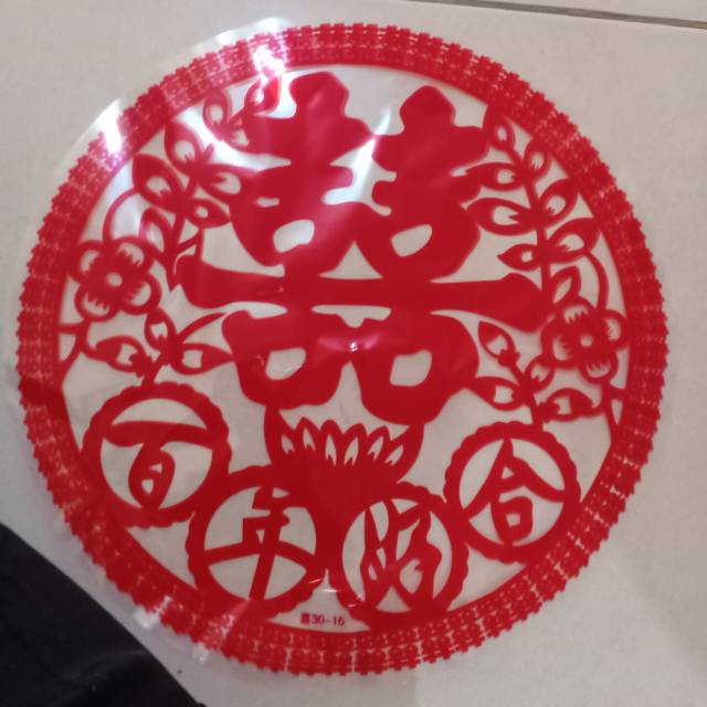 pajangan stiker dinding kaca shuang xi