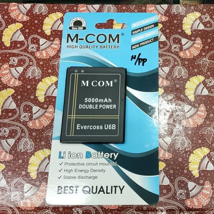 Battery Batre Baterai Double Power Mcom Evercoss Cross U6B