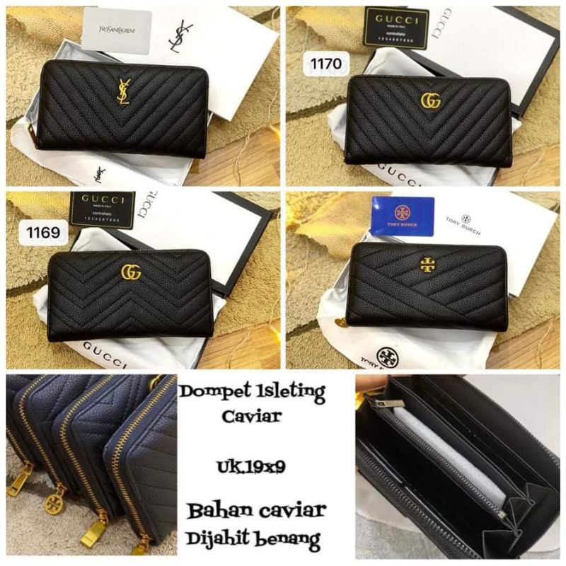 BEST SELLER aneka dompet panjang 1 sleting caviar free box