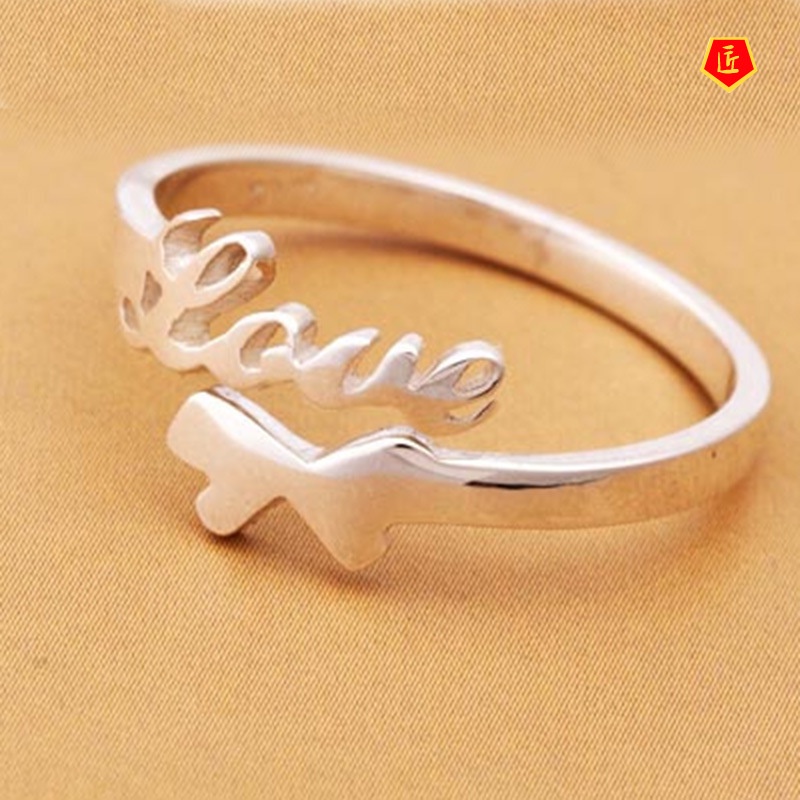 [Ready Stock]Silver Opening Love Ring Fashion Simple