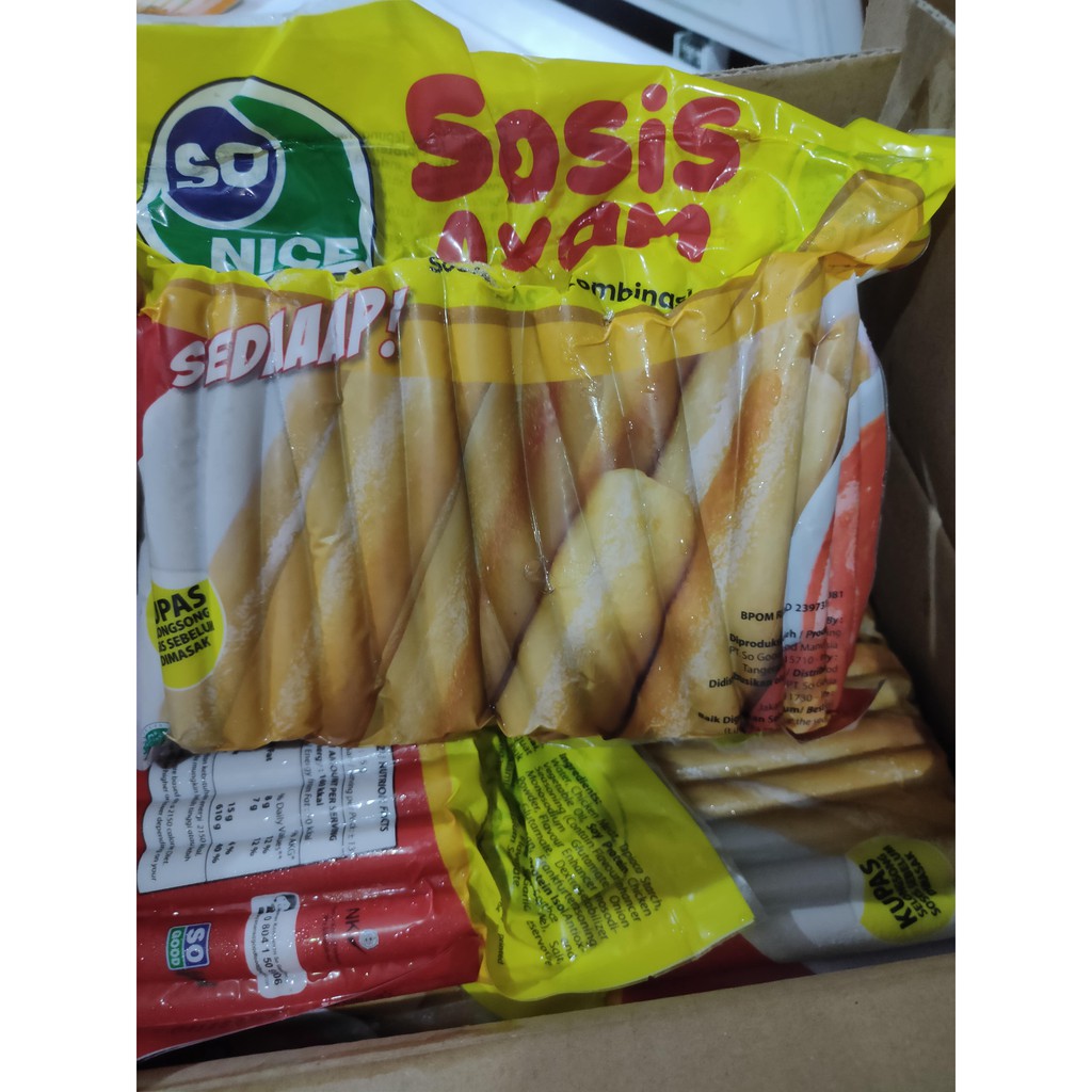 

sosis ayam so nice sedap isi 40 pcs 1 kg/1000 gram