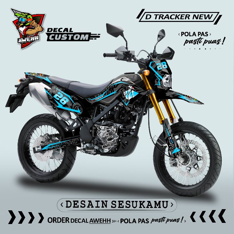 DECAL DTRACKER - DTRACKER NEW - KLX BF - DECAL STIKER SHARK