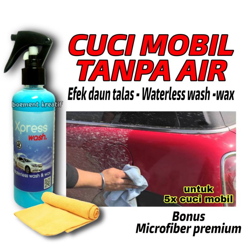 Waterless wash &amp; wax cuci mobil tanpa air / pembersih dan pengkilap bonus microfiber premium