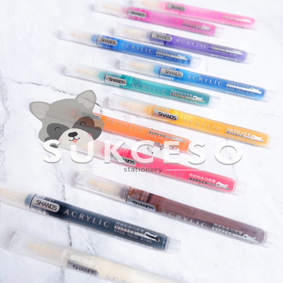 

DI JUAL SATUAN Shands Acrylic Marker S316DP / Spidol Warna Tinta Akrilik Lucu Unik Murah