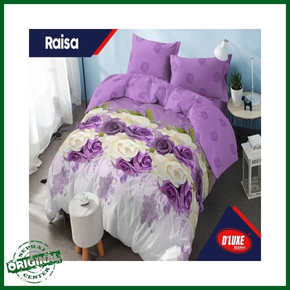 SEPRAI / SPREI KINTAKUN RAISA QUEEN 160 No.2 SEPRAI MAWAR UNGU PUTIH DAUN HIJAU