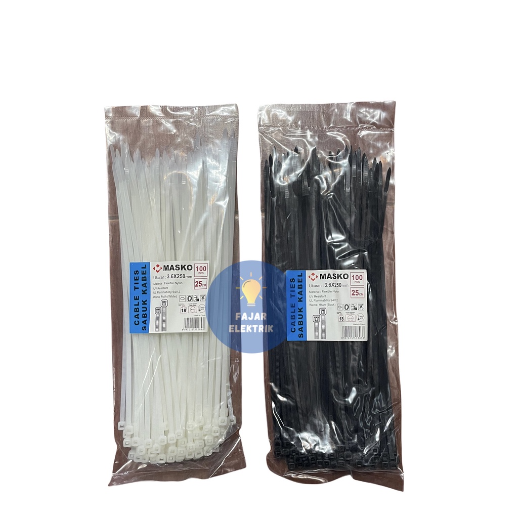 KABEL TIES MASKO 10CM 15CM 20CM 25CM 30CM PUTIH HITAM