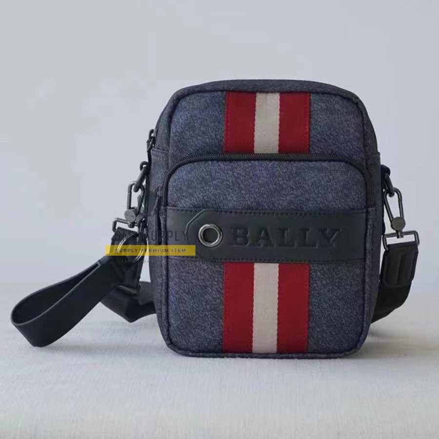 TAS PRIA BALLY SLING BAG SMALL STRIPE RED KAA
