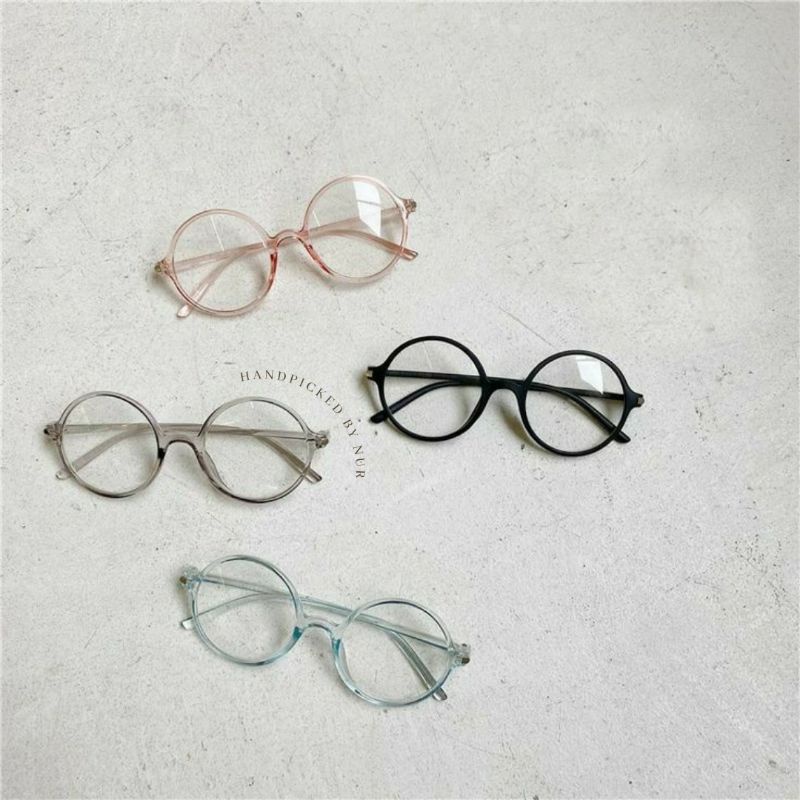 KACAMATA FRAME OPTIK LENSA BULAT BENING TRANSPARAN CLEAR BINGKAI KACAMATA PRIA WANITA FRAME KACAMATA