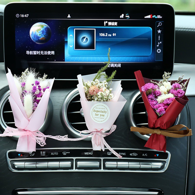 Mini Flower Bouquet Aesthetic Parfum Bunga Jepit AC mobil