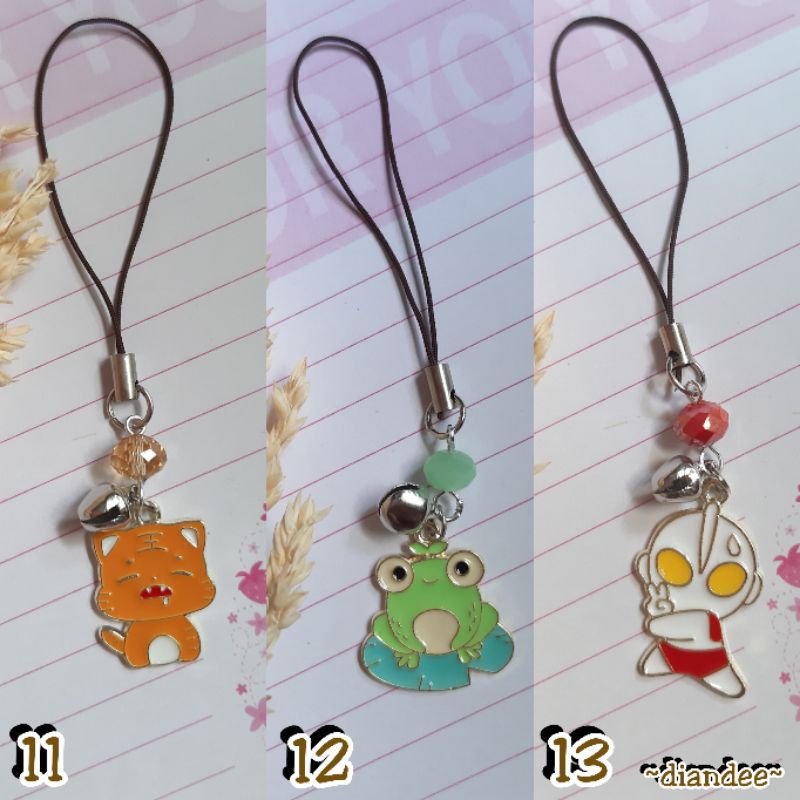 Strap / Ganci bentuk macan, katak, ultraman, naga, sakura